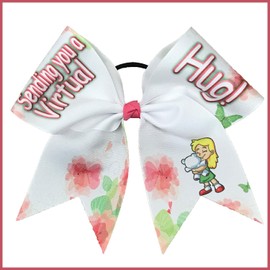 Virtual Hug Cheer Bow | Sending a Virtual Hug Hair Bow