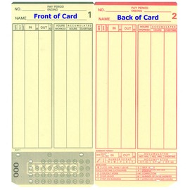 (1000) Amano MJR-8000 Time Clock Cards, 000-249 Number Series