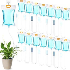 Plant Water Bag Automatic Plant Watering Drip Irrigation Kit with 3.5 L Water Bag and Adjustable Control Valve Switch Automatic Drip Irrigation Kits for Indoor Outdoor Garden(14 Pieces)