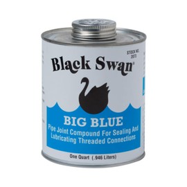 Black Swan BIG BLUE Pipe Joint Compound -Soft-Set Pipe Thread Sealant – Non-Hardening - Reliable Leak Prevention - Drip-Resistant – NSF Certified – 1 Quart with Bottle Brush Cap