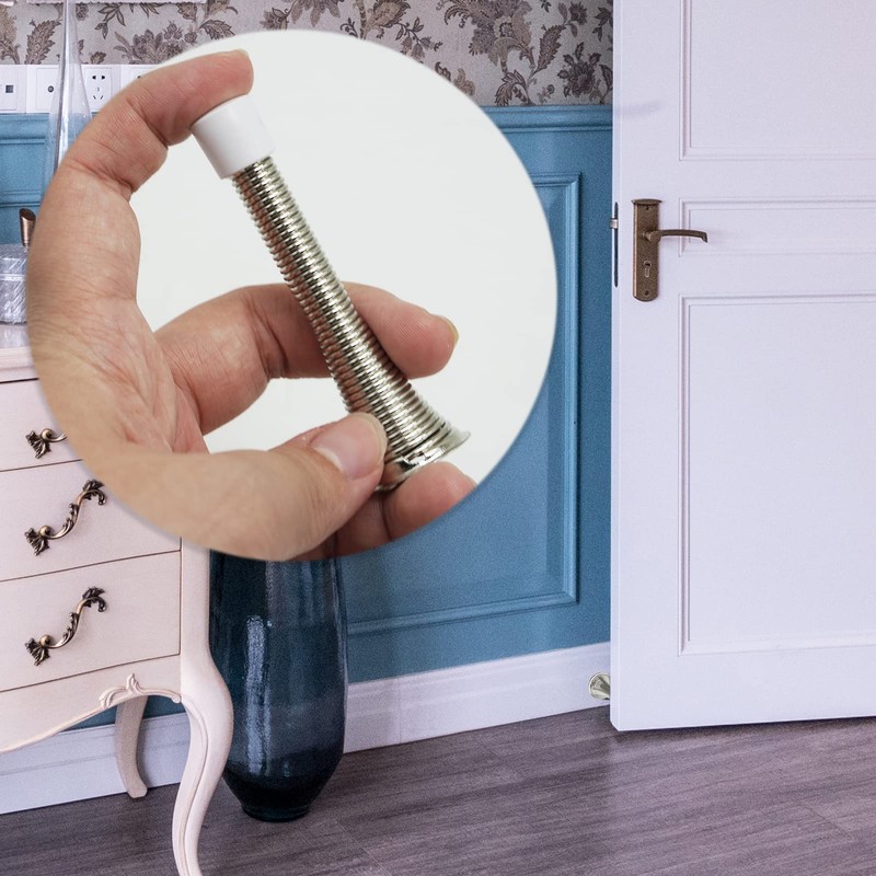6 Pcs Wall Mounted Chrome Spring Door Stop Sprung Stopper