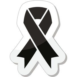 Zirni Black Ribbon Mourning Death Melanoma Symbol Sticker Decal Design