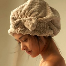 VNG Ribbon Dry Cap hair towel coffee