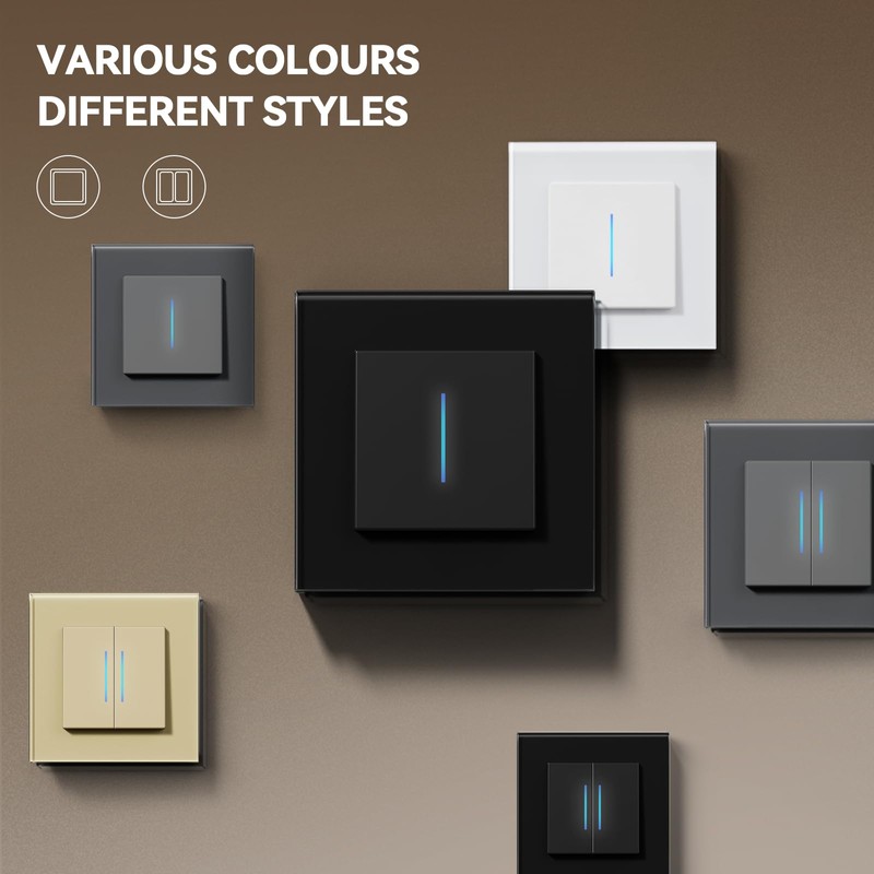 BSEED Light Switch Reset Switch, Flush-Mounted Switch with Claws, E-series,