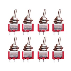 mxuteuk 8pcs SPST Mini Toggle Switch Miniature ON/OFF Switch 2Pins 2Position 6A 125V 3A 250V for DIY Car Dash Dashboard Electronic Equipment MTS-101