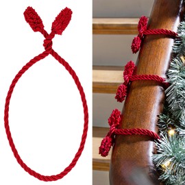 Haute Decor Decorative Twist Ties, 6 Pack, 16 inches (Red) - Hang Garland, Lights, Decorations