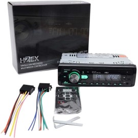 HZEX Car Stereo with Bluetooth, Media Player Subwoofer Outputs, Single Din Car Radio