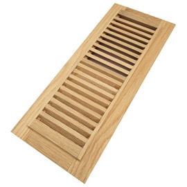 Homewell White Oak Wood Floor Register Vent Cover, Drop in Vent Cover, 4x12 Inch, Unfinished