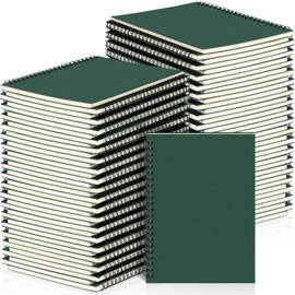 Yahenda 54 Pcs Spiral Notebook Bulk A5 Journal Lined 8.3'' x 5.5'' Writing Composition Paper Small Notepad Subject Notebook for Students Office Business Back to School Supplies (Deep Green)