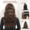 FLIACE Hair Extensions Clip ins, 6 PCS Wavy Extensions, Light