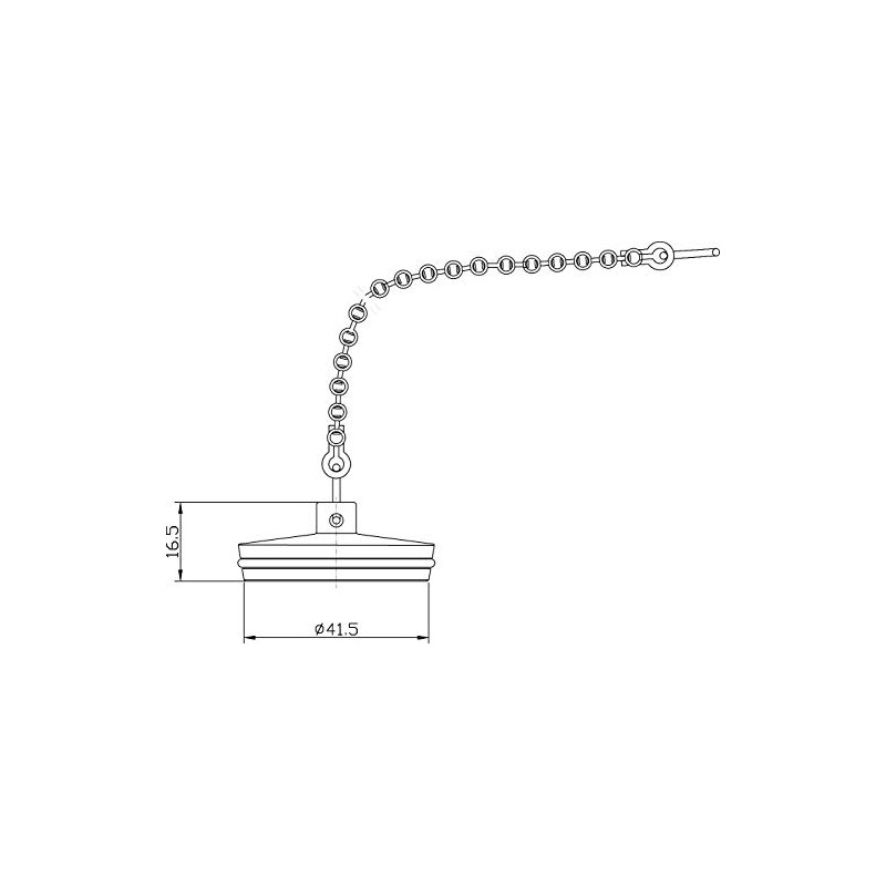 Nuie E315 ǀ Modern Bathroom Bath Plug and Chain, 17mm