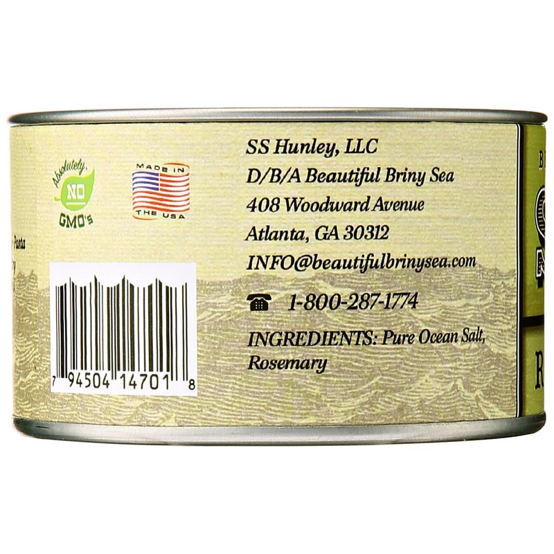 BEAUTIFUL BRINY SEA Rosemary Sea Salt, 4 OZ