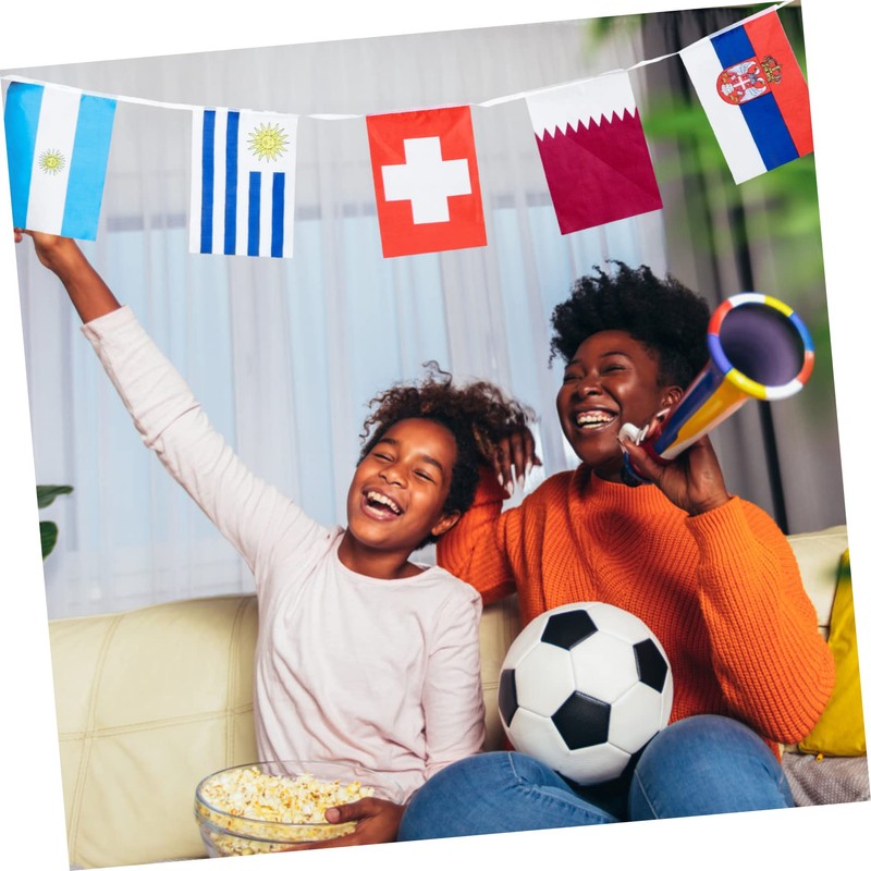 Kisangel 3pcs 32 String International Flags 32 Countries String Flags