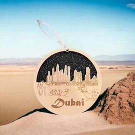 Dubai Ornament Wooden Souvenir Christmas Tree Decoration with City of Dubai Gift