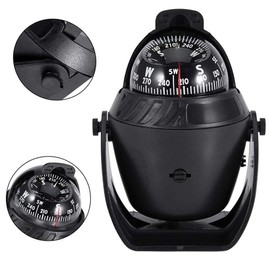 GELOO Marine Navigation Compass Dash Mount Boat Compass Dashboard with LED Light Pivoting for Car Electronic Illuminated Boating Compass Suction Cup Boat Car Mini Compass