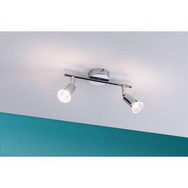 Paulmann Carolina 66748 Ceiling Spotlight IP44 GU10 230 V Max. 2 x 10 W Dimmable Chrome Double Bulb Spotlight