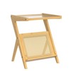 Bamworld Rattan Side Table Boho Night Stand Glass Bedside Small