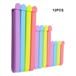 12 Pcs Sealing Clips for Food and Snack Bag, Multi-Size Reusable Sealing Clips with Rounded Edges(2.75", 4.33", 6.29")