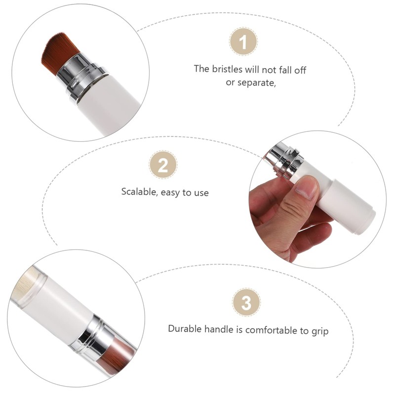 BIUDECO 2-in-1 Makeup Brush Keychain Foundation Brush Concealer Brush Telescopic