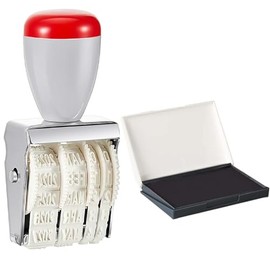 IETFULL 1.5" Rubber Stamp Line Dater, Date Stamp, Office Stamp, Rotating Stamp 3/16" (4mm) with Felt Pad Black Color