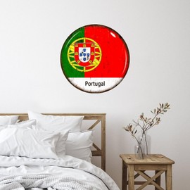 Portugal Wall Art Murals Modern International Flag Bunting Banner Doors Wall Decals Vinyl Mural Decals Quotes for Bumper Bathroom School Wall Decoration 18in