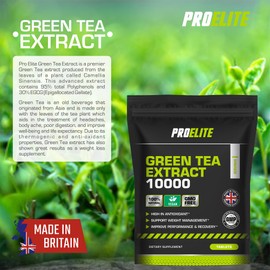 Green Tea Extract 10,000mg of Antioxidant 120 Tablet | 95% Polyphenols (297mg per Tablet) | (4 Months Supply) | Resealable and Recyclable Pouch | Vegan & Vegetarian | by PROELITE