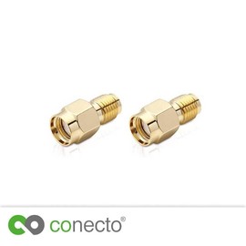 conecto SMA Adapter SMA Female RP-SMA Male without Pin to SMA Female without Pin Adapter for Connecting SMA Connectors Gold Plated Set of 2