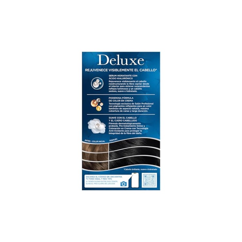 Deluxe Tinte Permanente 1 Negro Profundo | Crema, Todo tipo