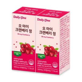 Daily One 데일리원 오 마이 크랜베리 정 500mg X 90정 2통 Daily One Oh My Cranberry Extract 500mg X 90 Tablets 2 Bottles