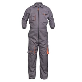 Work Wear Men's Overalls Boiler Suit Coveralls Garage Overalls Mechanics Boilersuit 4 Colours (S, GREY)