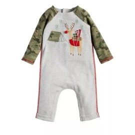 Mud Pie Camo Christmas Camping Reindeer Baby Boys Size 6-9 M Outfit NEW NWT