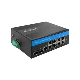 Industrial Gigabit Ethernet L2 Managed Switch 8 X Gigabit Ports 2 X SFP Slots DIN-Rail Mount IP40 with Vlan Qos LACP STP/RSTP Management…