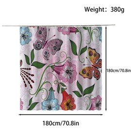 FAIRYGATE B8010 Shower Curtain Textile Blue Shower Curtains Bath Textile Machine Washable Shower Curtains with 12 Shower Curtain Rings 180 x 180 cm for Bathroom