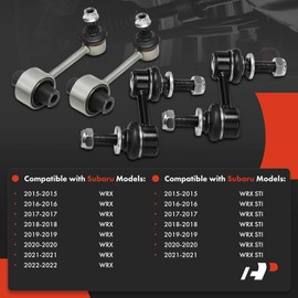 A-Premium Set of 4, Front and Rear Sway Bar Link Stabilizer Link Kit, Compatible with Subaru WRX 2015-2022, WRX STI 2015-2021