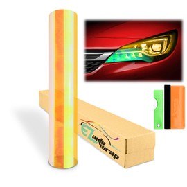 Free Tool Kit 12"x36" (1FT x 3FT) Chameleon Neo Golden Yellow Headlight Taillight Fog Light Side Marker Vinyl Tint Film Self Adhesive