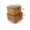 VILLFUL Cube Storage Basket Woven Desktop Storage Box Lid 2pcs