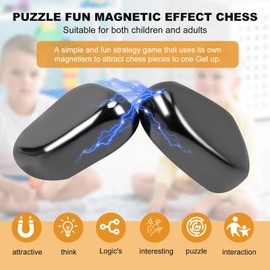 Magnetic Chess Game,32 Stones, 3 String & Portable Storage Bag, Strategy Board Game for Family Night, Use for Kids Adults (Age 9+)