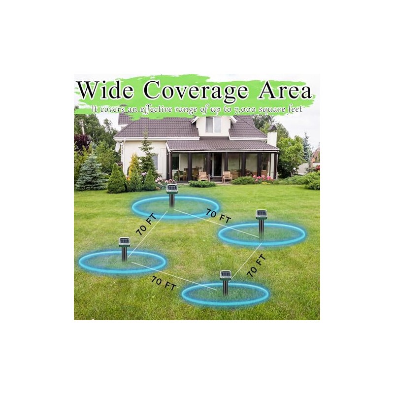 Mole Repellent Solar Powered 10 Pack,Snake Repellent Ultrasonic Vole Snake