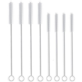 ALINK Extra Wide Drinking Straw Cleaning Brush Kit, Pack of 8, 4-pcs 9" x 12 mm Cleaner for Boba Smoothie Straws, 4-pcs 7.5" x 7 mm Cleaner for Stainless Steel Tumbler Straws
