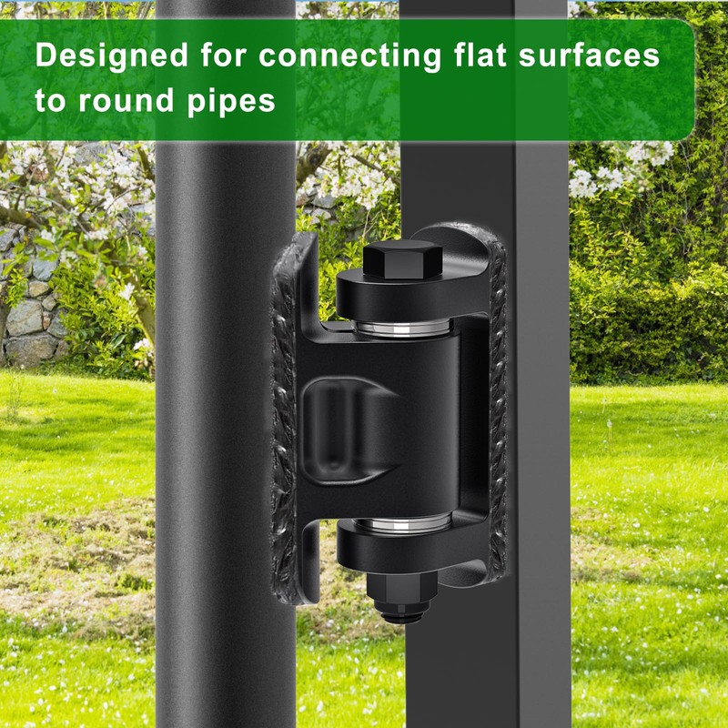 Insaga Curved Base Weld On Hinges for Round Tubes (2-4"