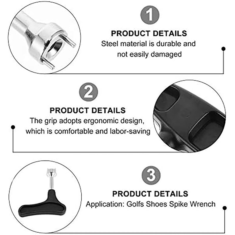 JIANGMU-Golf Spike Wrenches Golf Spike Tool Spike Wrenches Golf Shoe