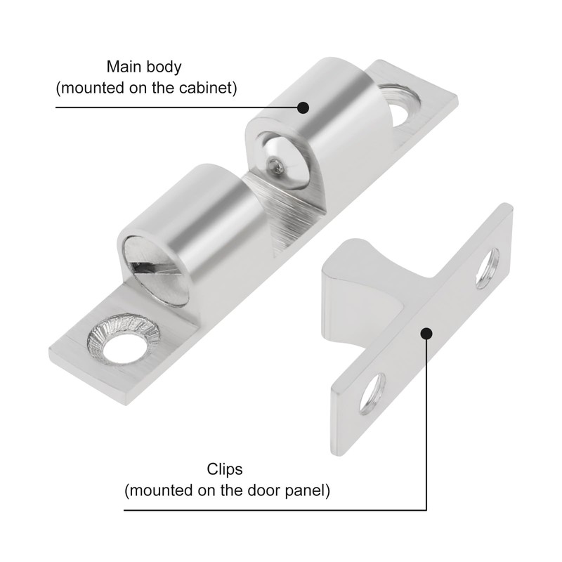 HOJLKLD 12Pcs Double Ball Tension Roller Catch Latch, 50mm Solid
