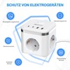 Socket Cube with USB 2 m with Plug Flat