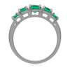 Silvershake 5-Stone Created Round Shape Nano Green Emerald White Gold