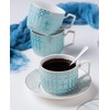 Jusalpha Porcelain Tea Set-Service of 4- Modern Elegant Mint Green