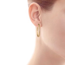 Richapex Pendientes de Plata y Oro Pendientes de aro de circonita cúbica Pendientes Stud Hipoalergénico，regalo para el día de la madre (FER013J-MX)