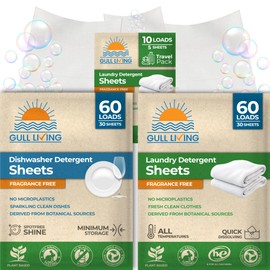 Gull Living Detergent Bundle Pack Laundry Detergent Sheets + Dishwasher Detergent Sheets