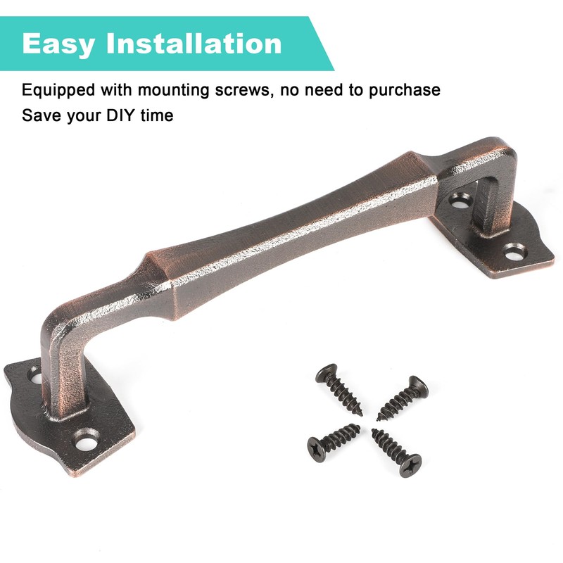 Eumtenr Sliding Barn Door Handles, 10 Inch Heavy Duty Rustic