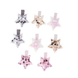 PACKOVE 8pcs Star Sequin Hair Clips Bling Colorful Sparkly Barrettes for Hair Accessories for Bangs Ponytail Hairstyles