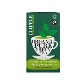 Clipper Organic Pure Green Tea Bags | 150 Individually Wrapped Teabags (6 x Boxes of 25) | Bulk Buy for Home & Catering | Eco-Conscious, Fair Trade Tea | Natural Unbleached Plant-Based & Biodegradable